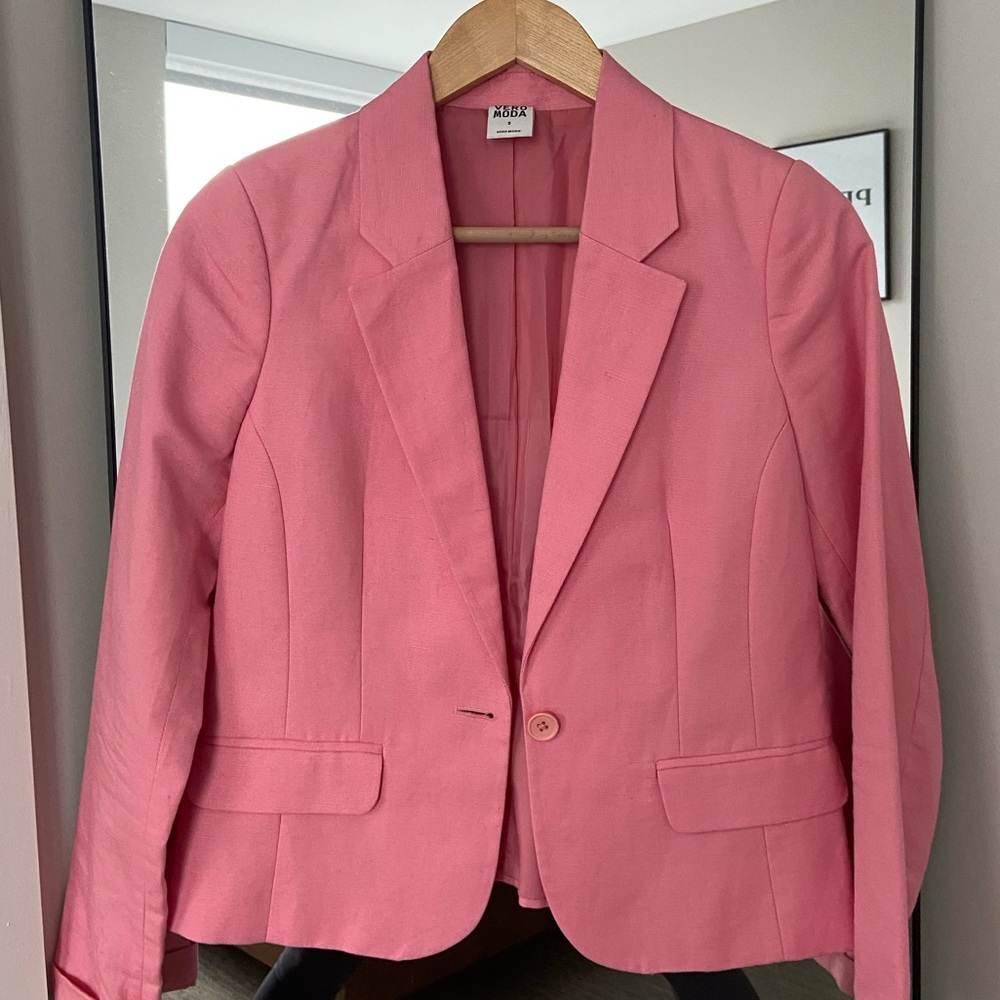 Pink linen jacket